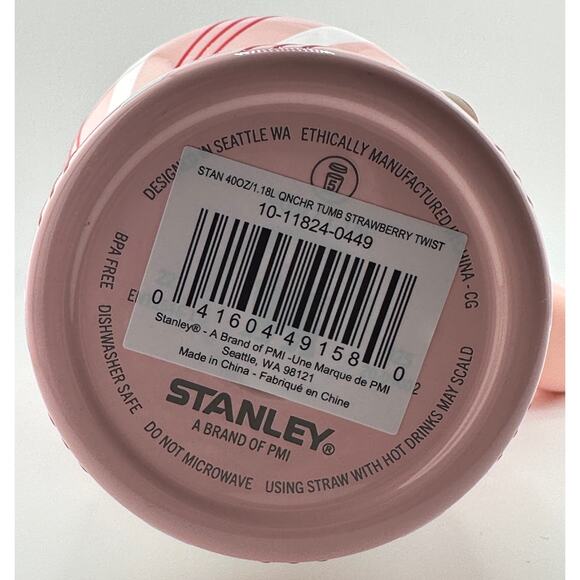 Stanley Quencher H2.0 FlowState HOLIDAY Tumbler 40oz, STRAWBERRY TWIST - Picture 5 of 5